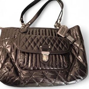 Vintage Coach Quilted Black Shoulder Bag